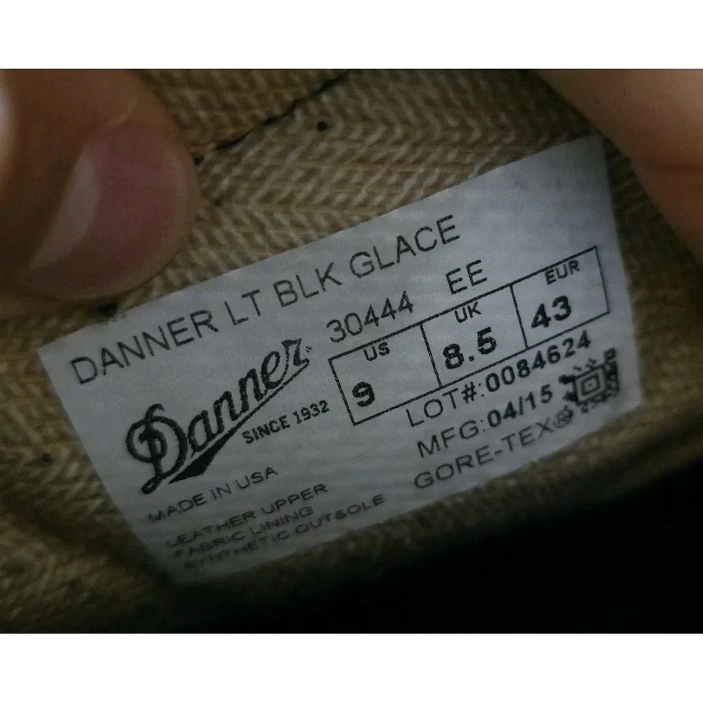 Danner Light Everyday Hiking Boots Size 9 EE Vibram Sole Black Leather USA Made